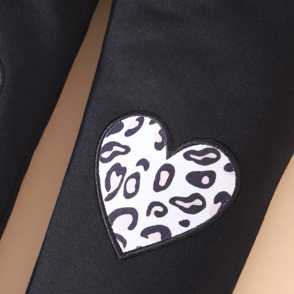 Retsugo Little Girls 2 Piece Outfits White Leopard Aop Sweatshirts Ruffle Sleeve Toddler Shirt And Leggings Set Kids Clothes Gir