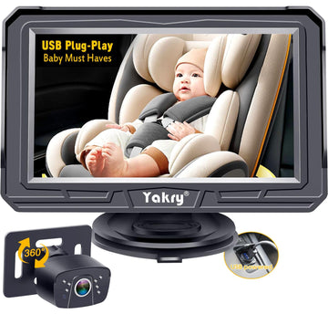 Baby Car Camera Baby Essentials Must Haves Plug And Play Usb Easy Install 360 Rotation Backseat Camera 2 Kids 170Wide View Carse