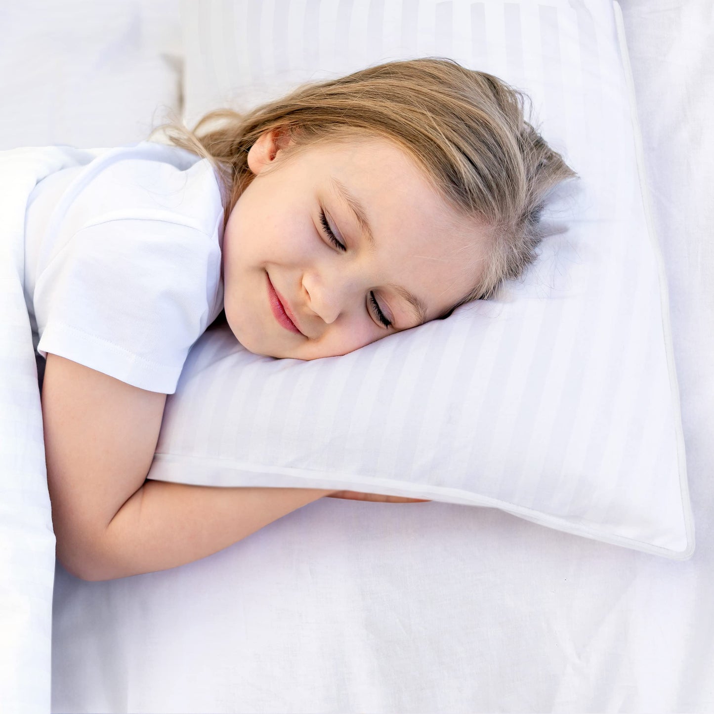 Utopia Bedding Youth Pillow (White, 2 Pack), 16X22 Kids Pillow For Sleeping, Soft And Breathable Cotton Blend Shell, Polyester F