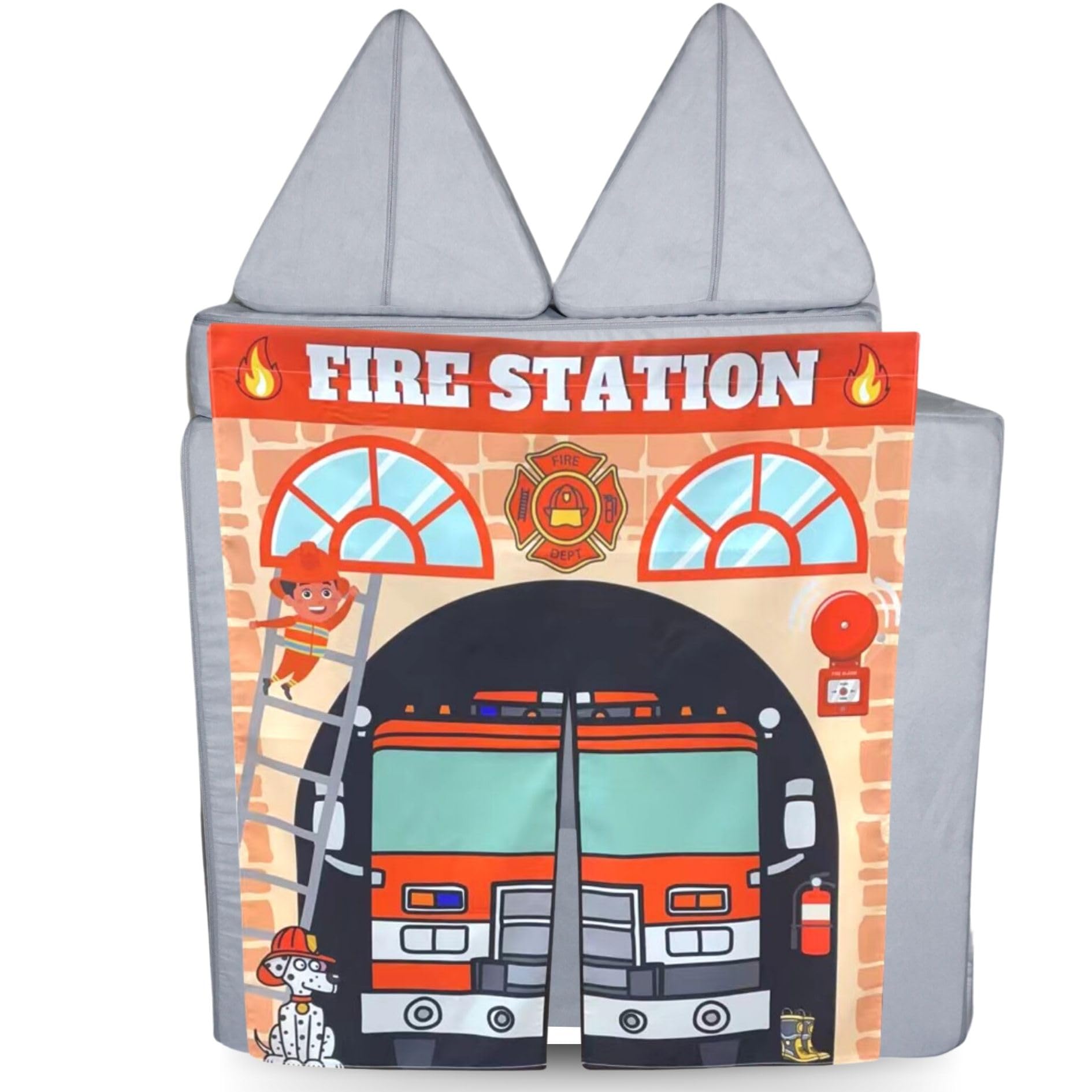 Couch Swag Play Panel for Childrens Foam Sofa Kids Couch (Firehouse)