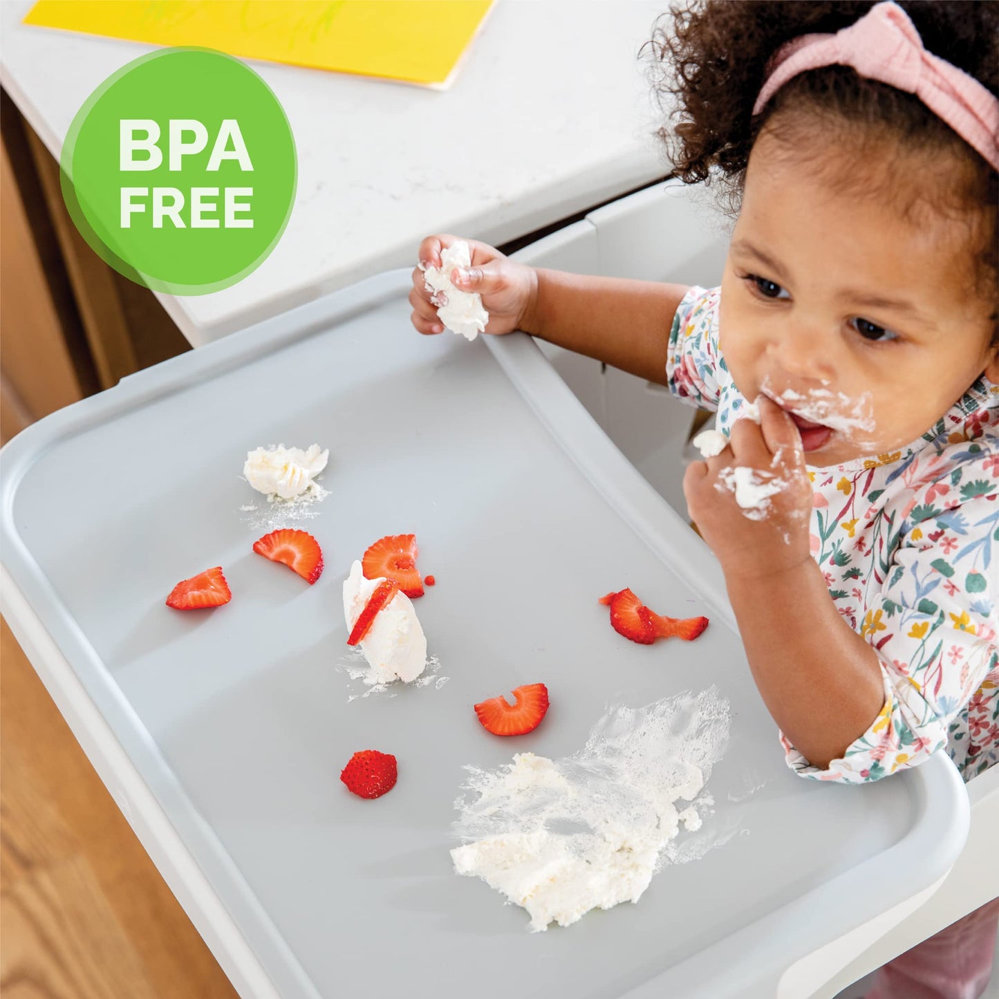 Guidecraft Kitchen Helper Mealtime And Play Tray - Easy To Clean, Detachable Feeding And Activity Table Extension For Toddlers