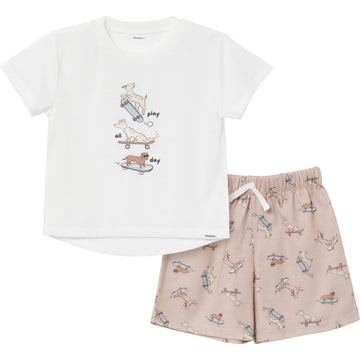 Gerber Baby Boy'S 2-Piece Pajama Set Sleeve Top & Fleece Shorts, Dog