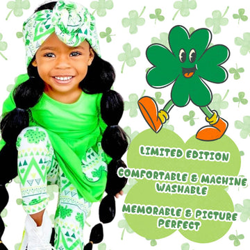 Unique Baby Girls St Patrick 'S Day Repeating Clovers Legging Set (10/5Xl, Green)