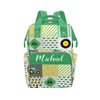 Noverbibi Customized Green Tractor Mummy Bag Custom with Name Tote Bag Personalized Diaper Bag Backpacks Gift for New Dad Mom