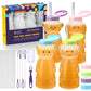Special Supplies Honey Bear Straw Cup For Babies, 4-Pack, Fun Animal-Shaped Baby Led Weaning Training Drink For Straw Training A