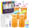 Special Supplies Honey Bear Straw Cup For Babies, 4-Pack, Fun Animal-Shaped Baby Led Weaning Training Drink For Straw Training A