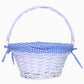 Krzil Easter Basket Gift Basket Oval Willow Round Wicker Storage Basket With One Drop Down Handle Fabric Cotton Linen For Office