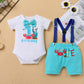 Odasdo Baby Boy Ocean Theme My First 1St Birthday Smash Cake Outfit Under The Sea Party Supplies Bow Tie Romper Shorts Suspender