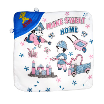 NAMAN Cartton Embroidered Newborn Hooded Blanket Cum Wrapper for Baby boy and Baby GirlPurple_sweethome