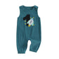 Lamuusaa Toddler Baby Boy Birthday Outfit Sleeveless One Embroidery Birthday Romper Corduroy Jumspuit Cake Smash Outfits (Dark B