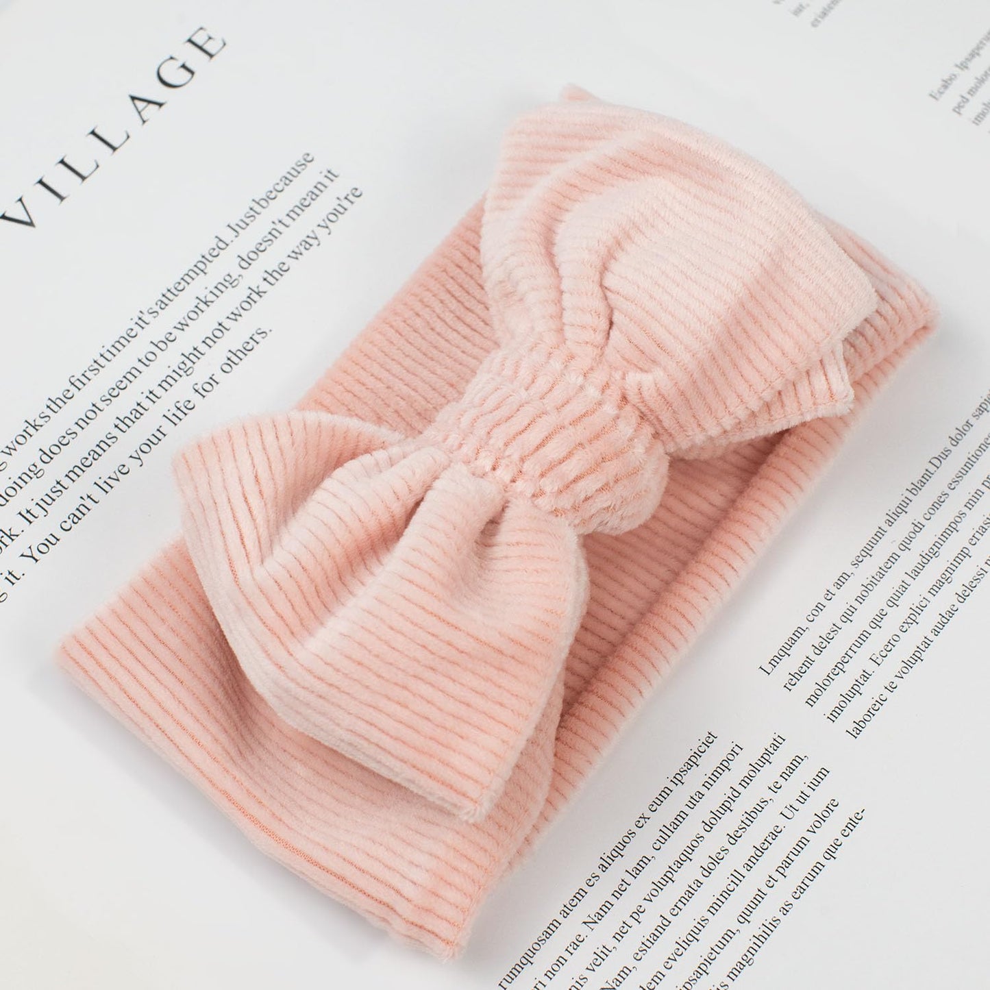 Jiahang Baby Bows Turban Knotted Head Wraps, Corduroy Big Hair Bow Headbands, Stretchy Hair Bands For Newborn Infant Toddlers Gi