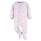 Gerber Baby Girls Flame Resistant Fleece Footed Pajamas 2-Pack, Purple Rainbows