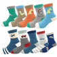 Zumou Toddler Kids Little Boys Fashion School Cotton Crew Socks 10 Pack (Size M(3-4T), Colorful)