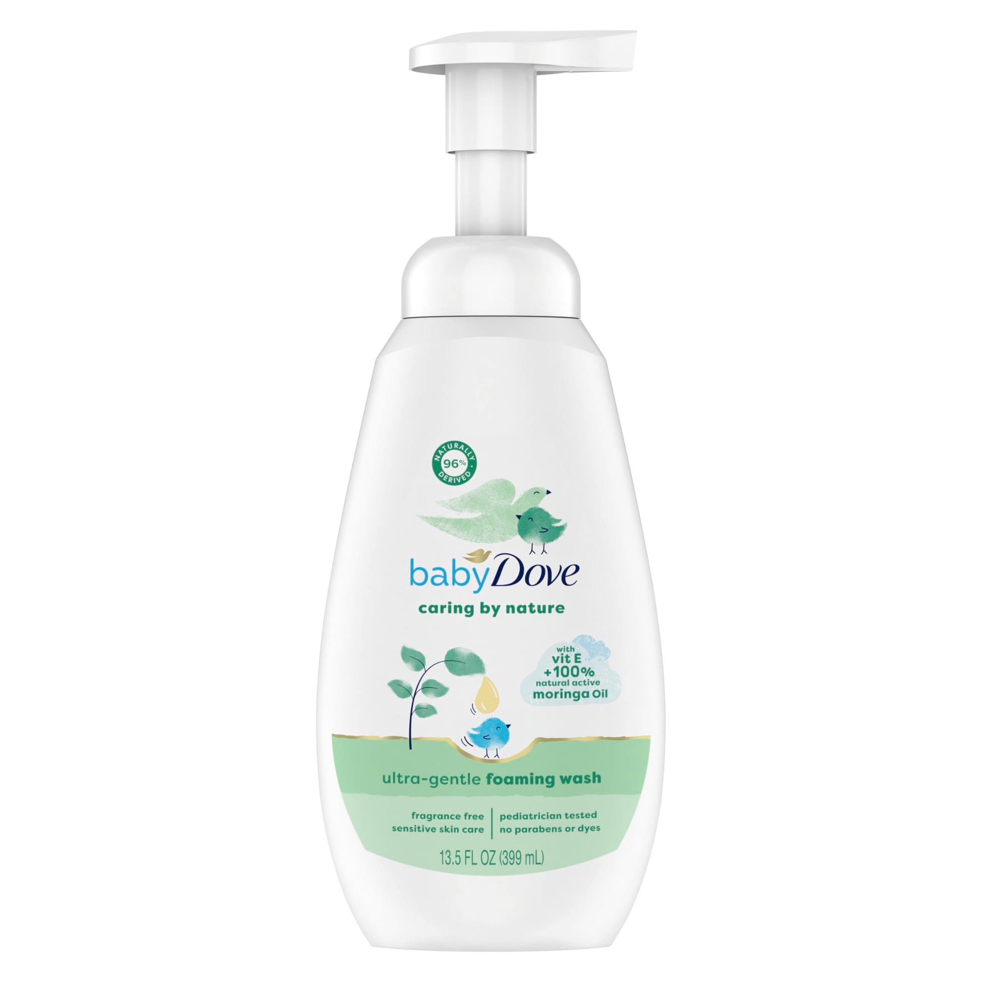 Baby Dove Ultra Gentle Foaming Wash Caring By Nature Cleanse and Nourish Babys Skin Contains Vitamin E and 100% Natural Moringa 