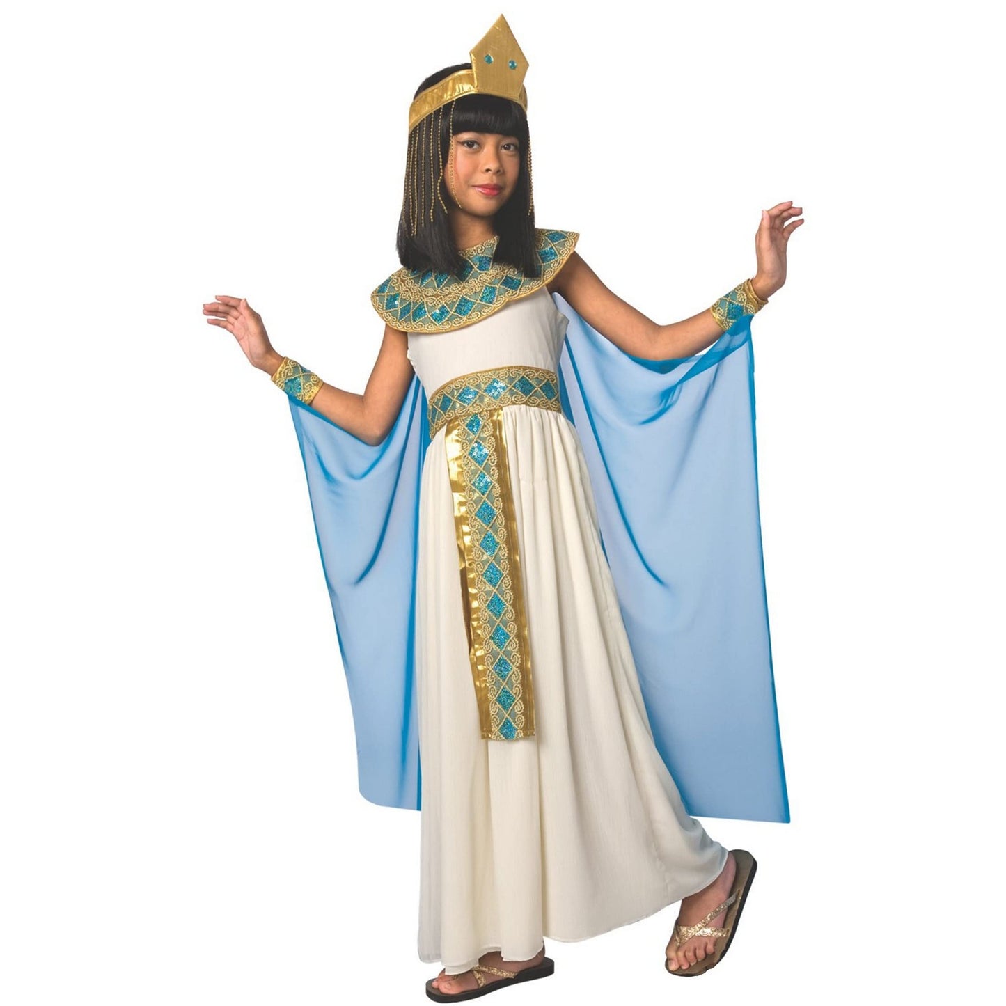 Morph Kids Cleopatra Costume for Girls, Egyptian Dress for Kids, Egyptian Costume for Children, Halloween Outfit, Large