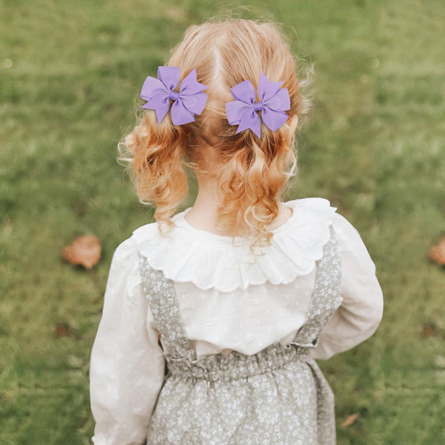 Choicbaby 3 Inches Hair Bows For Girls Purple Grosgrain Ribbon Pinwheel Hair Bows Clips Toddler Bows Hair Clips For Birthday Bab