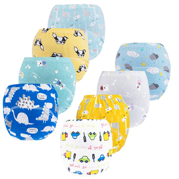 Jacklovebriefs Potty Training Pants For Boys Girls, Learning Designs Training Underwear Pants (8 Packs, 4-6T, White)
