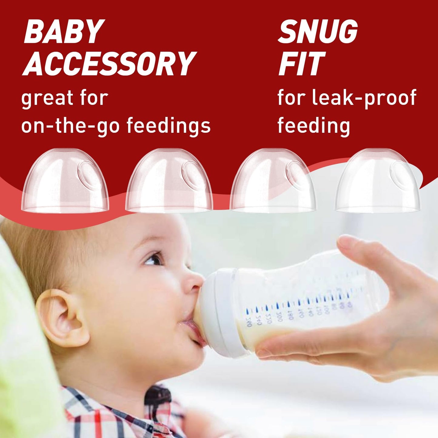 4-Pack Baby Bottle Caps For Philips Avent Natural Bottles, Baby Bottle Lids, Baby Bottle Nipple Caps For Avent Natural Plastic A