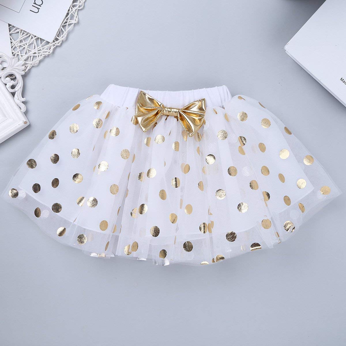 CM C&M WODRO Toddler Kids Baby Girls Birthday Princess Outfits Vest Sleeveless Tank Top Dot Mesh Tutu Skirt 2PCS Summer Skirt Se