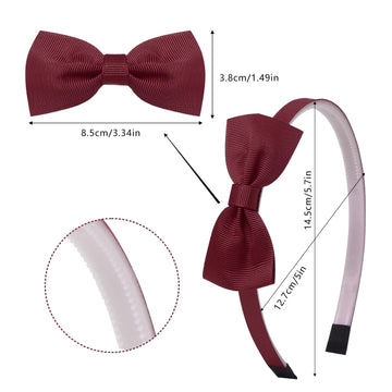 Bows Headbands For Girls Toddler, 22Pcs Ribbon Hair Bow Head Bands For Kids Children Cute Hairbands For Daily School Hair Access