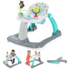 Kolcraft Tiny Steps 2 in 1 Foldable Infant and Baby Walker with Wheels, Seated or Walk Behind Activity Center, Entertaining Deve