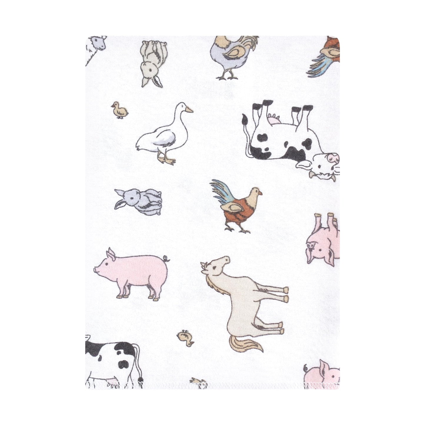 Hudson Baby Unisex Baby Flannel Burp Cloth 12Pk, Farm World, One Size