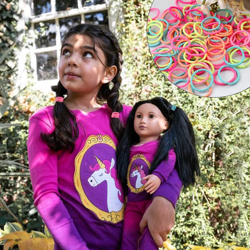 Elihair Kids Baby Hair Ties For Girls Ponytail Holder Hair Elastics Bands 3Cm For Child Toddler Curly Hair(100Pcs Kids Macaron)