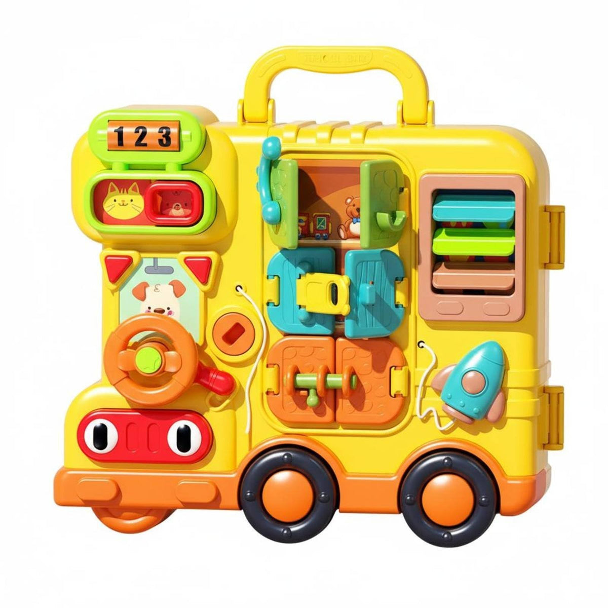 Apirily Busy House Fine Movement Training Toddler Busy Board MultiFunction Sensory Activity Board For Toddlers, Kids, Home, Tra