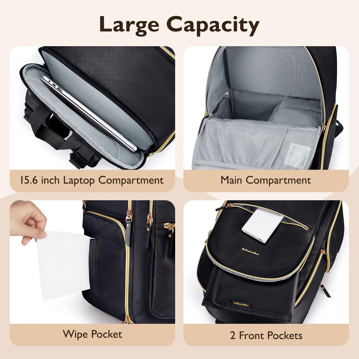 Mommore Breast Pump Bag With Cooler Pocket For Milk Storage, Fits Spectra S1, S2 / Medela, Stylish Diaper Bag Backpack With Padd