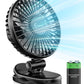 WITHOUSE Portable Clip on Fan - 4000mAh Rechargeable Battery Operated Fan, 3 Speeds Mini Desk Fan with 540 Adjustable Head, Ultr