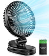 WITHOUSE Portable Clip on Fan - 4000mAh Rechargeable Battery Operated Fan, 3 Speeds Mini Desk Fan with 540 Adjustable Head, Ultr