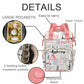 M Yescustom Custom Diaper Bag Backpack For Girls Large Capacity With Pockets Pink Animal Personalized Baby Diaper Bags For Mom W