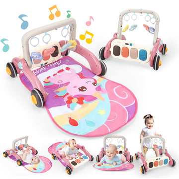 Baby Play Gym Walker Kick And Play Piano Gym For Boys Girls Play Mat Musical Tummy Time Mat Infant Christmas Newborn Gifts Toddl