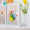 Family Handprint Kit - Diy Handmade Keepsake Wooden Frame - Family Gifts - Gift For New And Expecting Parents, Includes 5 Non-To