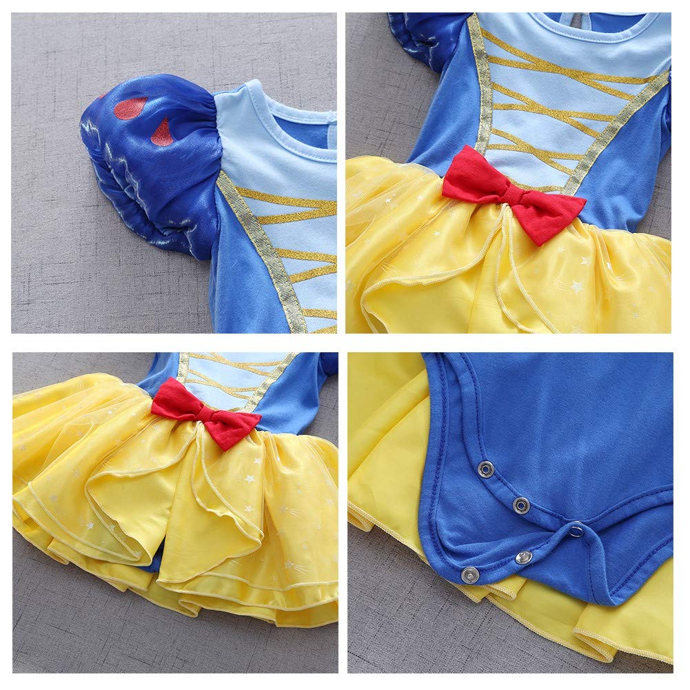 Fmyfwy Baby Girls Snow White Princess Costume Halloween Christmas Birthday Romper Tutu Dress W/Headband 80