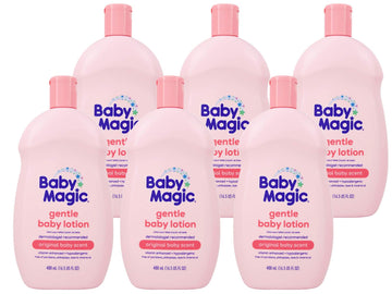 Baby Magic Gentle Baby Lotion | 16.5 Fl Oz (Pack Of 6) | Vitamins & Aloe, Pink (705544), Original Baby Scent