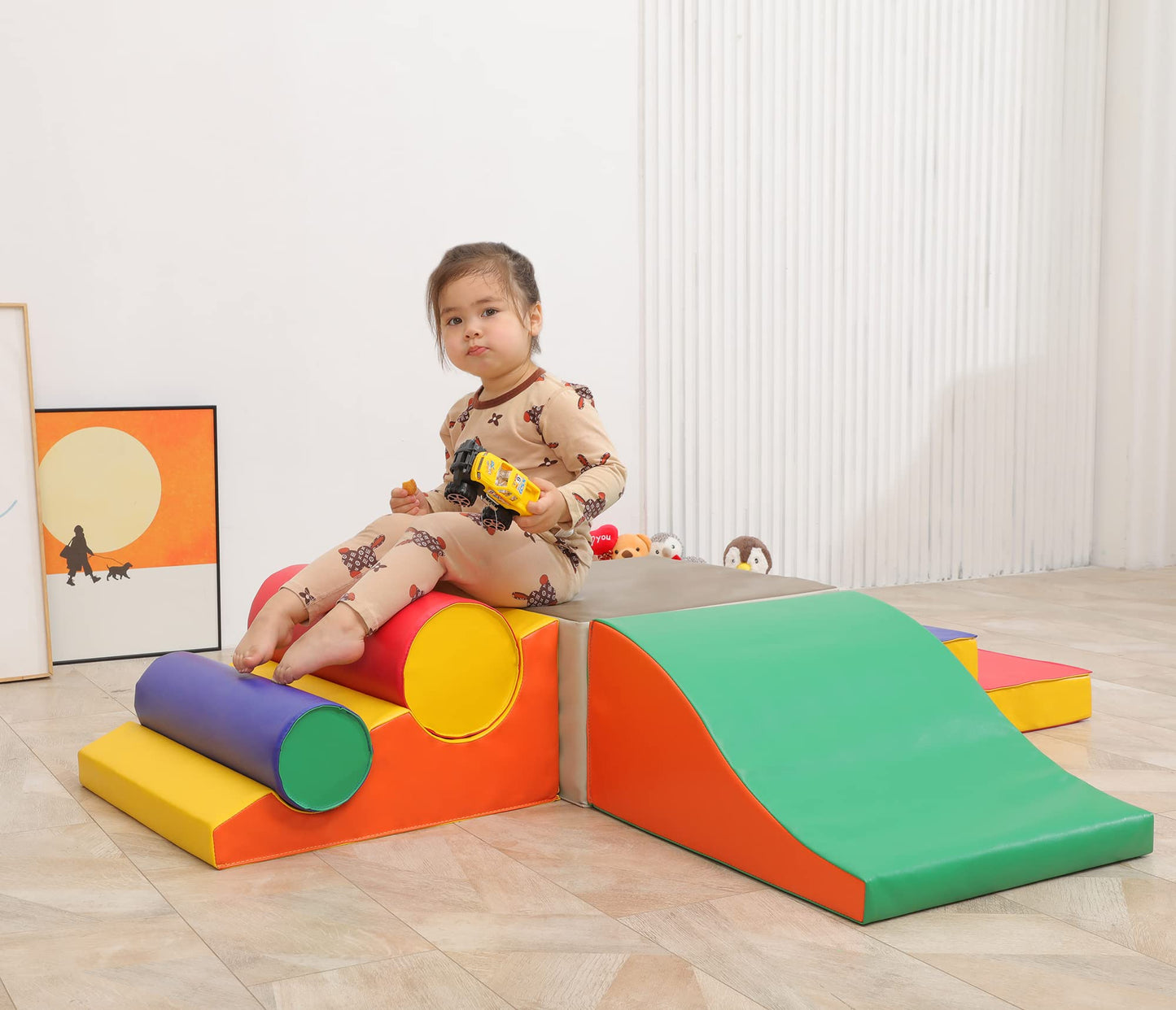 Tolead Toddler Foam Climbing Set Indoor - Kids Climb & Crawl Soft Activity Playset - Toddler Climber Gymnastics Equipment For Wa