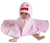 Tonwhar 0-4 Years Toddlers' And Kids' Boys Girls Animal Face Hooded Blanket Baby'S Bathrobe,Plush After Bath Blanket(Pink Shark)
