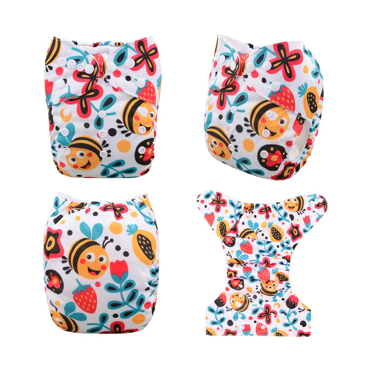 babygoal Boy Cloth Diapers Pack of 13, Baby Reusable Washable Pocket Nappy, 6pcs Diapers+6pcs Rayon from Bamboo Inserts+Wet Bag