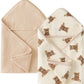 Little Jump Hooded Baby Towels for Newborn - 2 Pack 100% Cotton Muslin Baby Bath Towel, Soft and Absorbent for Boys Girls Infant