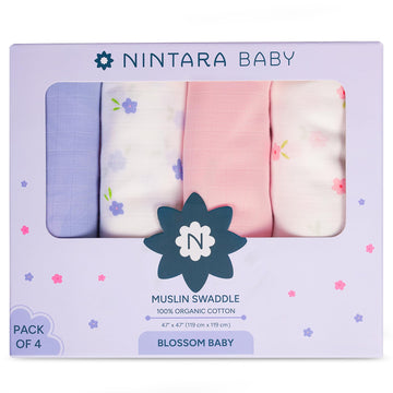NINTARABABY ExtraLarge Swaddles  Pack of 4, 47 x 47 (119 cm x 119 cm)