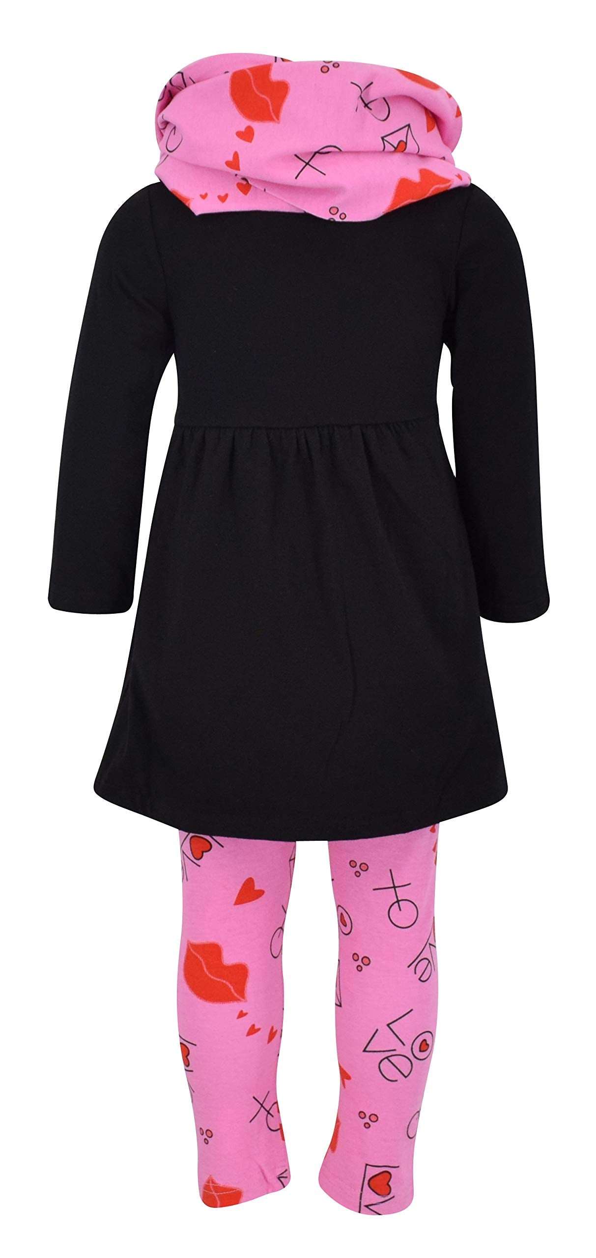Unique Baby Girls Valentines Day Love Letters Toddler Outfit Legging Set (8 Years, Black)