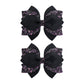 YanJie 2Pcs 3.5 Hair Bows for Women Black Bow for Girls Purple Glitter Hair Accessories Halloween Bows with Clips Girl Gifts B