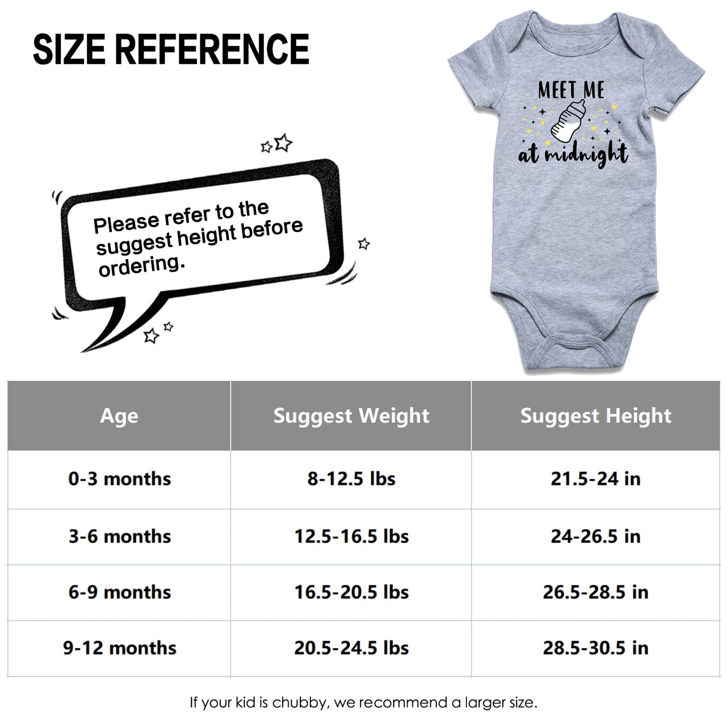 Funnycokid Unisex Newborn Clothes Meet Me At Midnight Bottle Baby Outfits Gender Neutral Baby Onsies 3-6 Months Announcement Bod