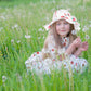 Baby Girl Sun Hat With Upf 50+ Outdoor Adjustable Beach Hat With Wide Brim Bucket Hats (6-12 Months, White-Strawberry Printing)