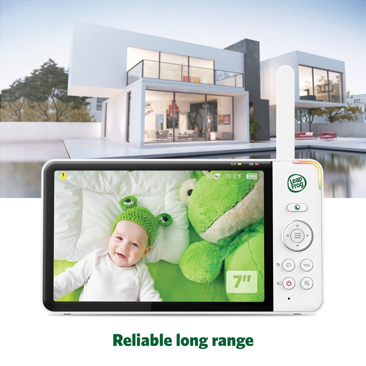 Leapfrog Lf930Hd Baby Monitor, 7    720P Hd Display,Video Baby Monitor With Camera And Audio, 1080P Smart Remote Access,360 Pan