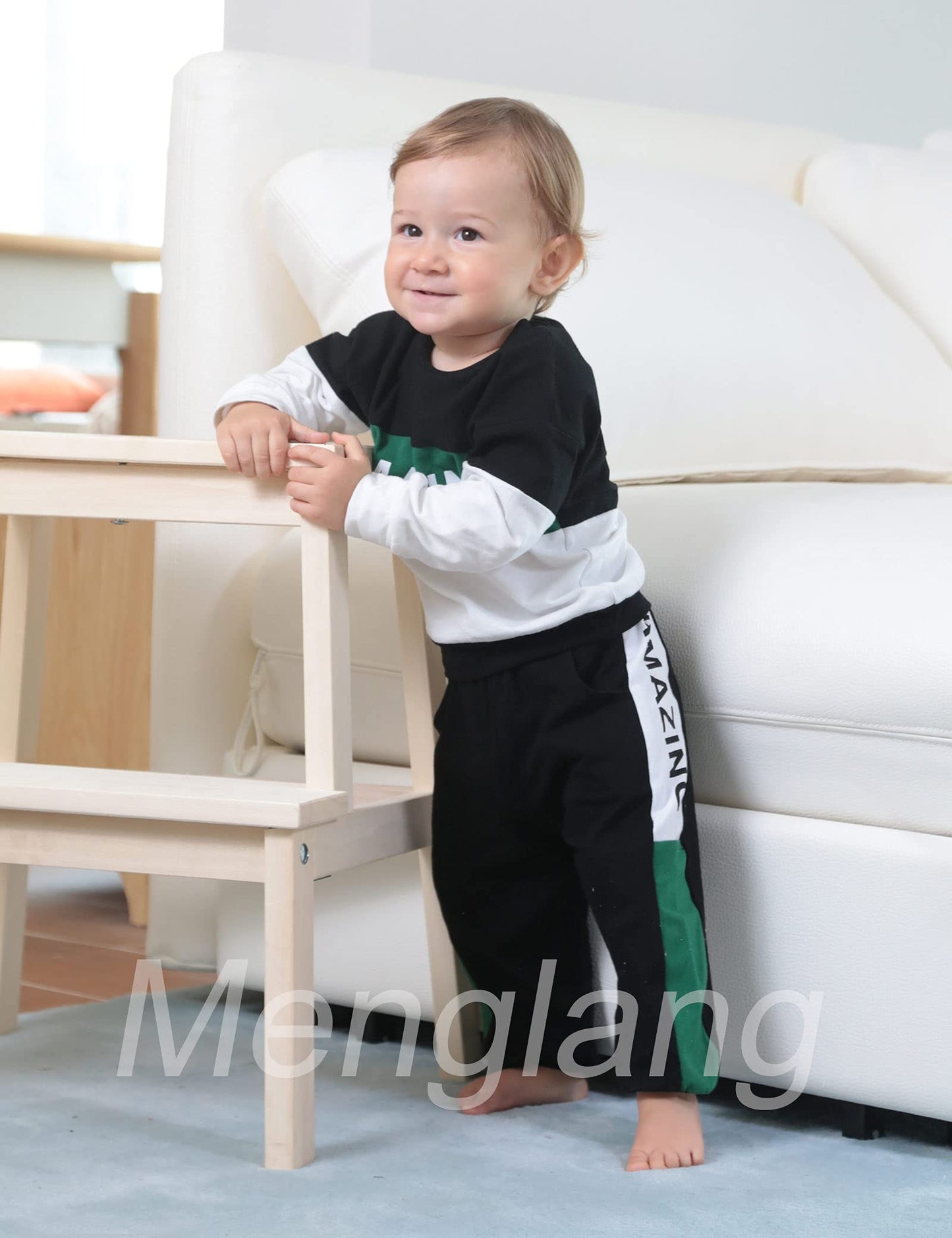 Menglang Toddler Boy Clothes 2T 3T Letter Long Sleeve Tops Toddler Sweatshirt Pants 2Pcs Set Toddler Outfits For Boys Toddler Bo