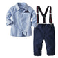 Baby Boys Long Sleeve Gentleman Outfits Suits Set,Shirt+ Pants+Suspenders,9-12M Blue
