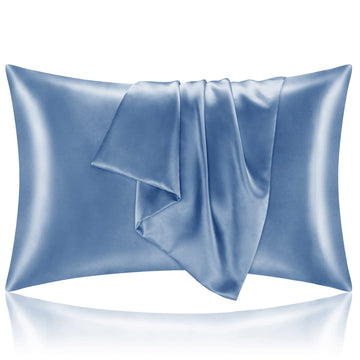 Bedelite Toddler Pillowcases 13X18 Inches - Super Soft And Silky Satin Pillowcase For Hair And Skin 2 Pack, Airy Blue Cooling Pi