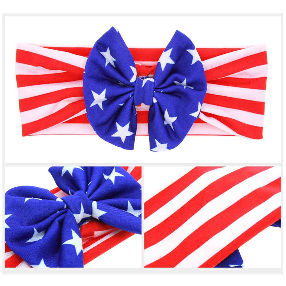 Patiky Baby Toddler Headband Stripe Stars Hair Band Accessories Headwear For 4Th Of July Ts05 (Bowknot)
